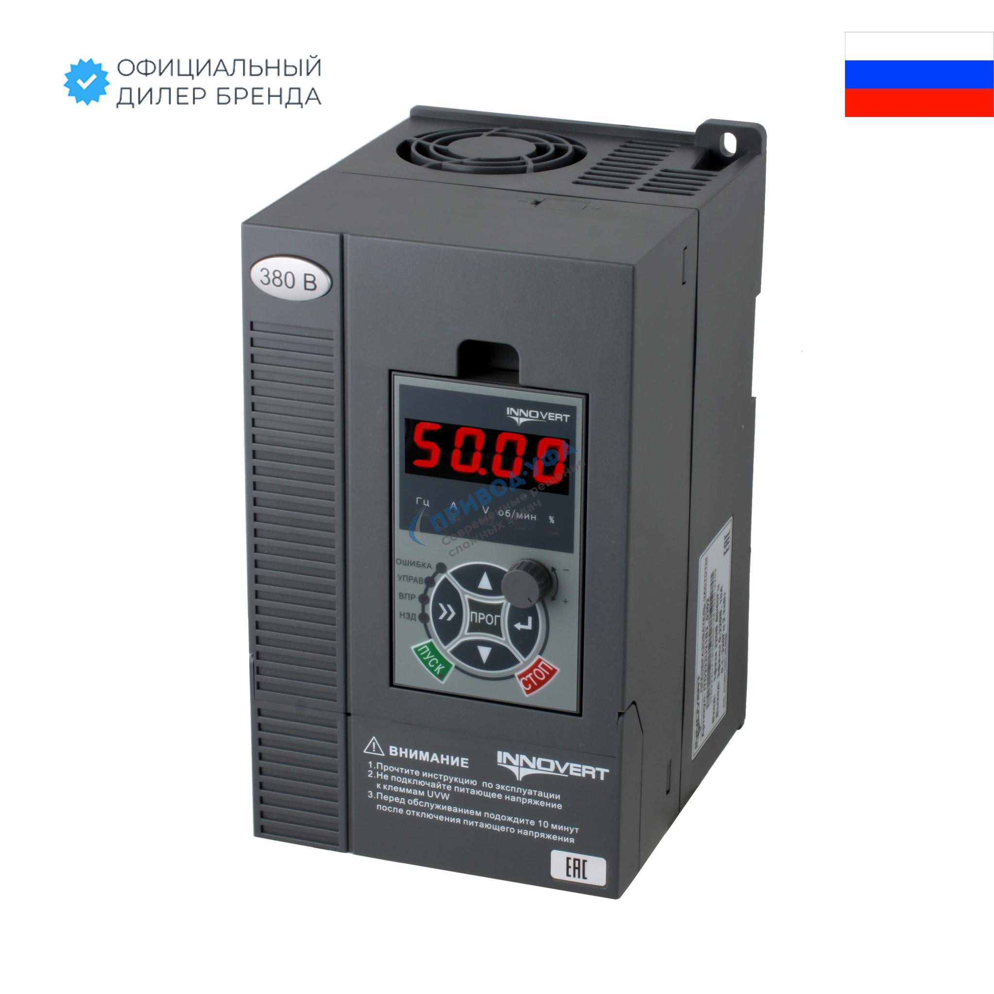 Преобразователь частоты векторный INNOVERT ITD222U43B2, 380В, 2,2кВт, 6А